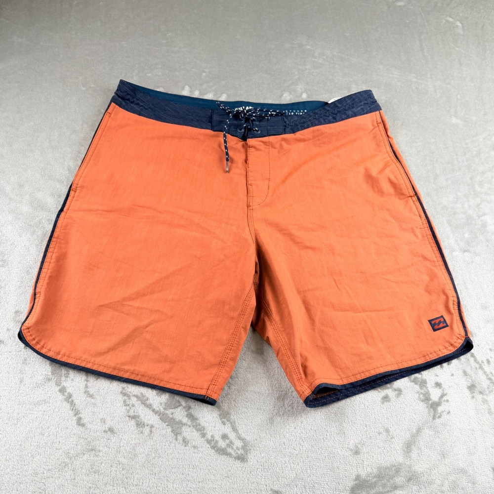 Billabong Recycler 73 Lo Tide Board Shorts Men's 36 Orange‎ Blue Swim Trunks